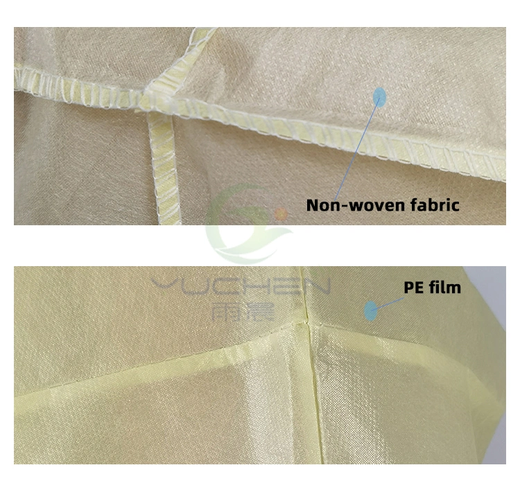 Disposable Clothing Isolation Gowns Elastic and Knitted Cuffs