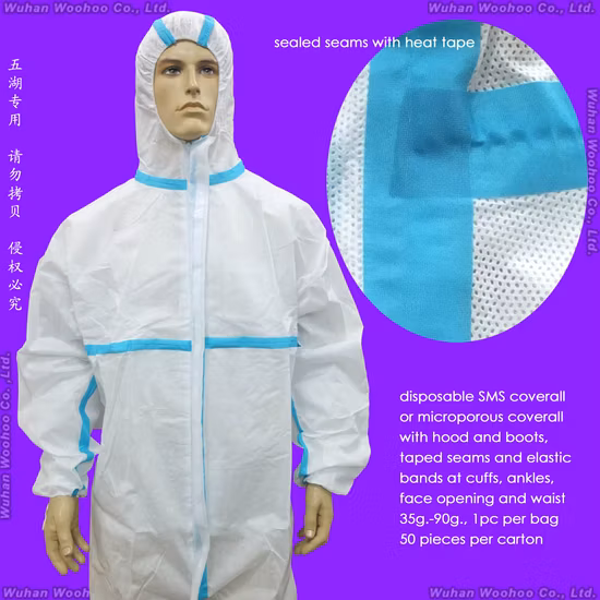 Medizinisches, wasserdichtes/Kunststoff-CPE/Poly/PE/Scrub/Operation/PP/SMS-Vlies-Einweg-Schutzisolations-OP-Kittel für Arzt/Chirurg/Patient/Besucher/Krankenhaus