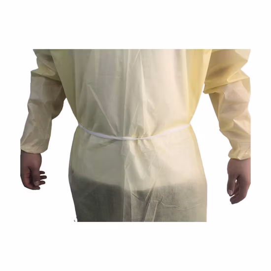Wasserdichter Einweg-Isolationskittel aus PSA-Vliesstoff in Gelb